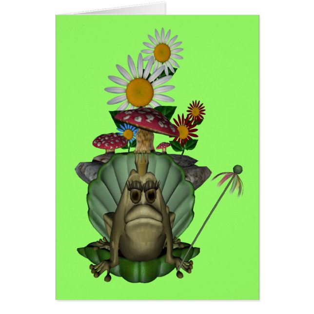 Frog Princess på Throne Blank Note Card OBS Kort (Framsidan)