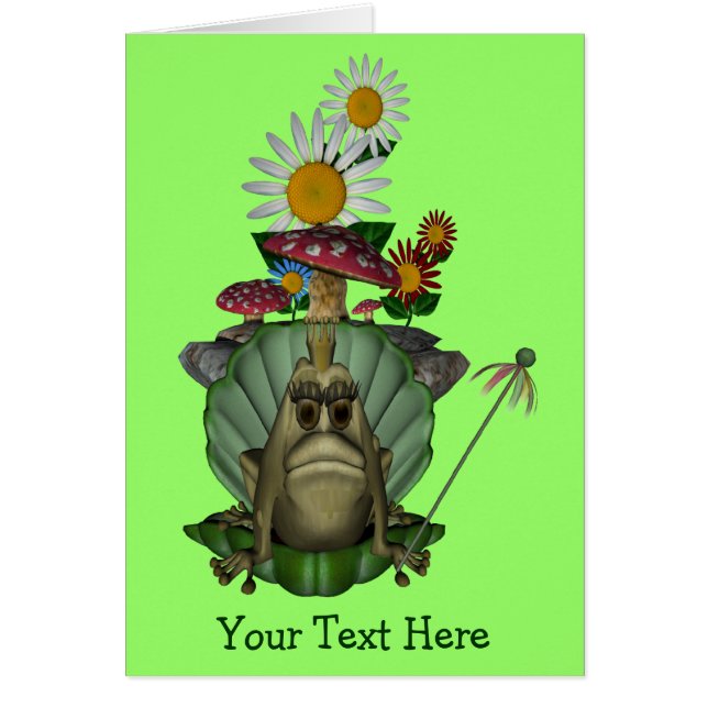 Frog Princess på Throne Cute Card OBS Kort (Framsidan)