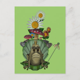 Frog Princess på Throne Cute Postcard Vykort