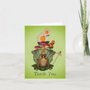 Frog Princess på Throne Cute Tack You Card Kort