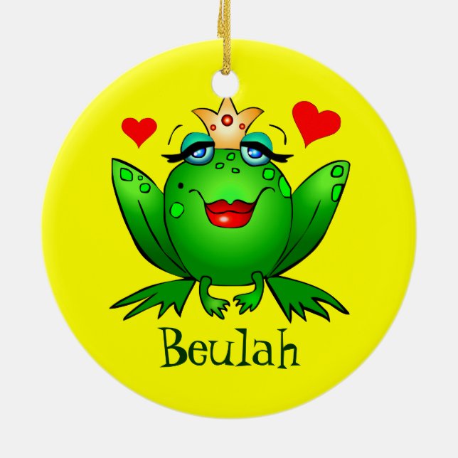 Frog Princess Prince Tecknad Frogs Namn Ornament (Baksidan)