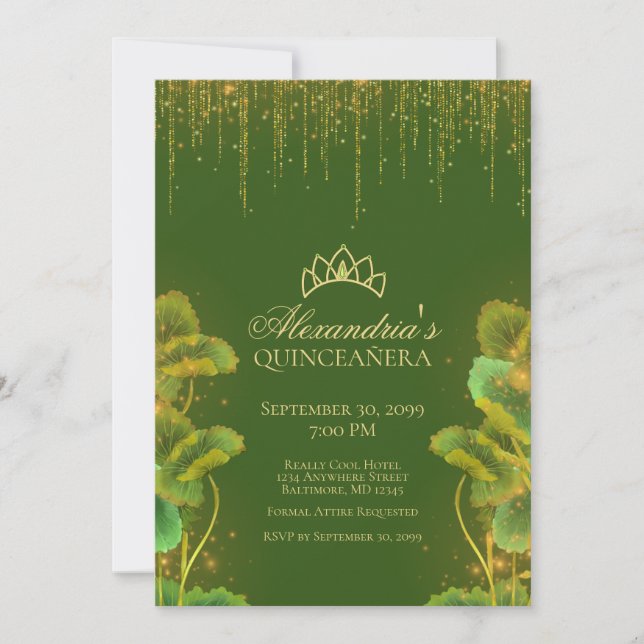 Frog Princess Quinceanera-inbjudan Inbjudningar (Framsida)