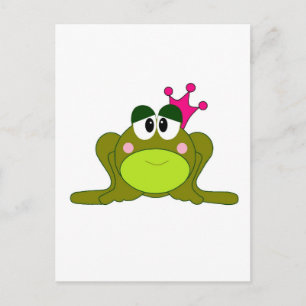 Frog Princess With Rosa Krona Tecknad Vykort
