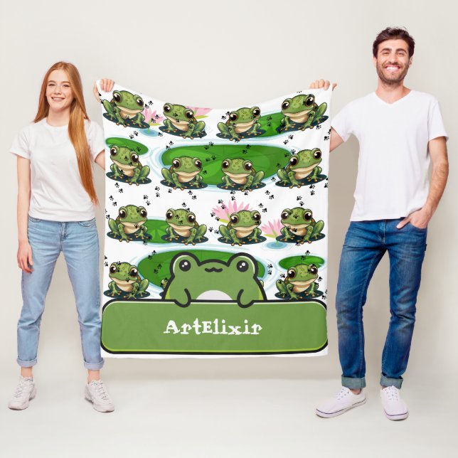 Frog Print Fleecefilt (På plats)