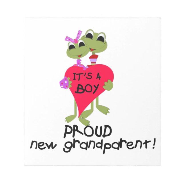 Frog Proud Grandparent of Boy Gifts Anteckningsblock (Framsida)