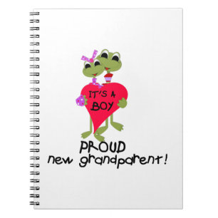 Frog Proud Grandparent of Boy Gifts Anteckningsbok