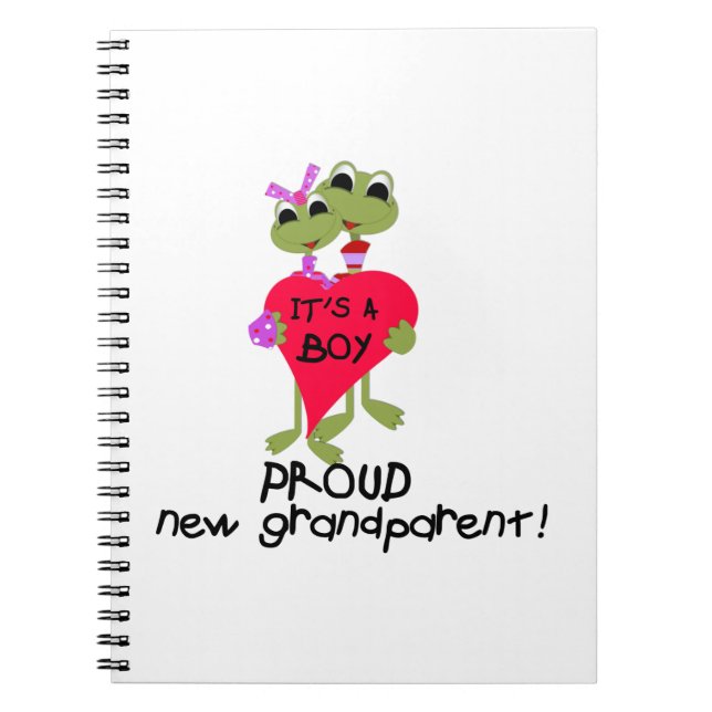 Frog Proud Grandparent of Boy Gifts Anteckningsbok (Framsidan)