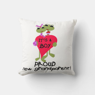 Frog Proud Grandparent of Boy Gifts Kudde