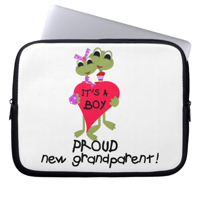 Frog Proud Grandparent of Boy Gifts Laptop Sleeve (Framsidan)