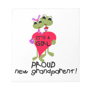 Frog Proud Grandparent of Girl Gifts Anteckningsblock