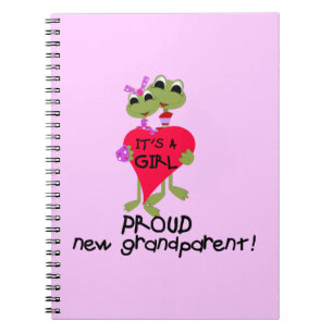 Frog Proud Grandparent of Girl Gifts Anteckningsbok