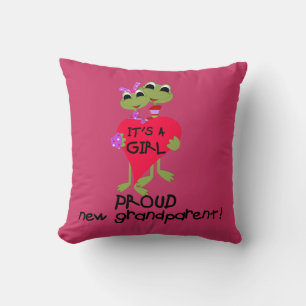 Frog Proud Grandparent of Girl Gifts Kudde
