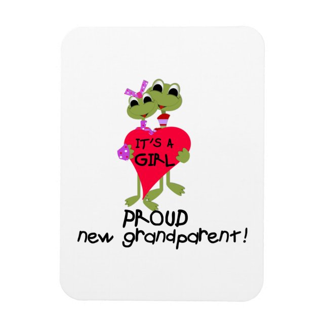 Frog Proud Grandparent of Girl Gifts Magnet (Vertikal)