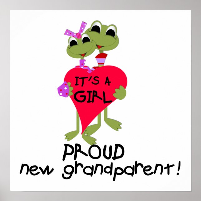 Frog Proud Grandparent of Girl Gifts Poster (Framsidan)