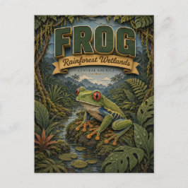 Frog Rainforest Wetlands POPCUT Vykort