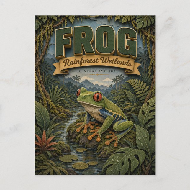 Frog Rainforest Wetlands POPCUT Vykort (Framsida)