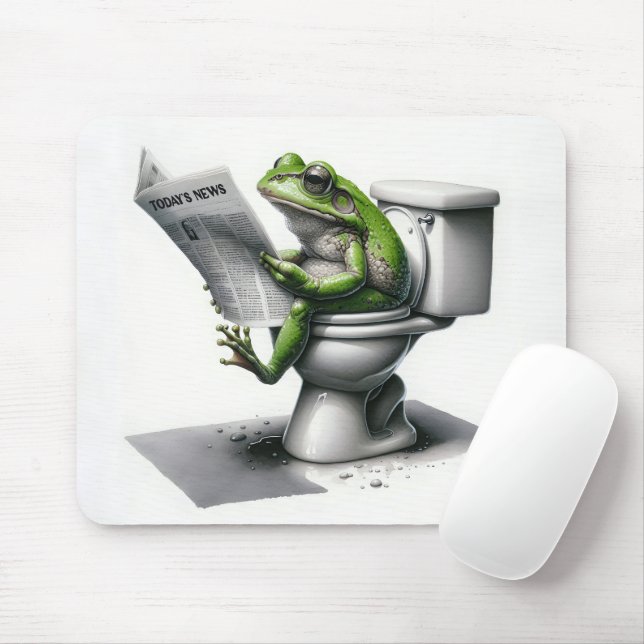 Frog Reading Today's Newspaper Musmatta (Med mus)