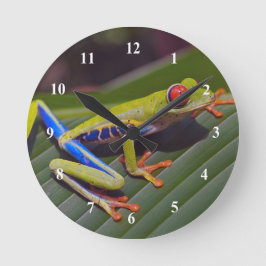 Frog Red Öga Photo Rund Klocka