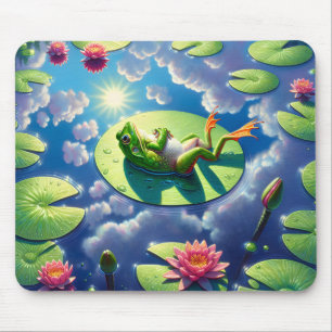 Frog Relaxing på en Lily Pad Musmatta