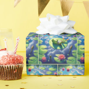 Frog Relaxing på en Lily Pad Presentpapper