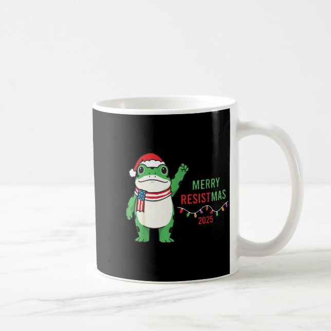 Frog Retro Merry Resistmas Funny Litical Christmas Kaffemugg (Höger)