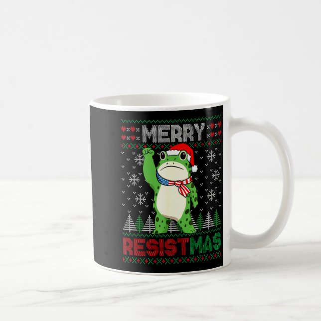 Frog Retro Merry Resistmas Funny Litical Ugly Chri Kaffemugg (Höger)