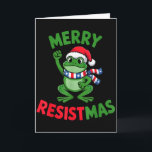 Frog Retro Merry Resistmas Rolig Politisk Jul Kort<br><div class="desc">Frog Retro Merry Resistmas Rolig Politisk Jul</div>