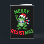 Frog Retro Merry Resistmas Rolig Politisk Jul Kort<br><div class="desc">Frog Retro Merry Resistmas Rolig Politisk Jul</div>