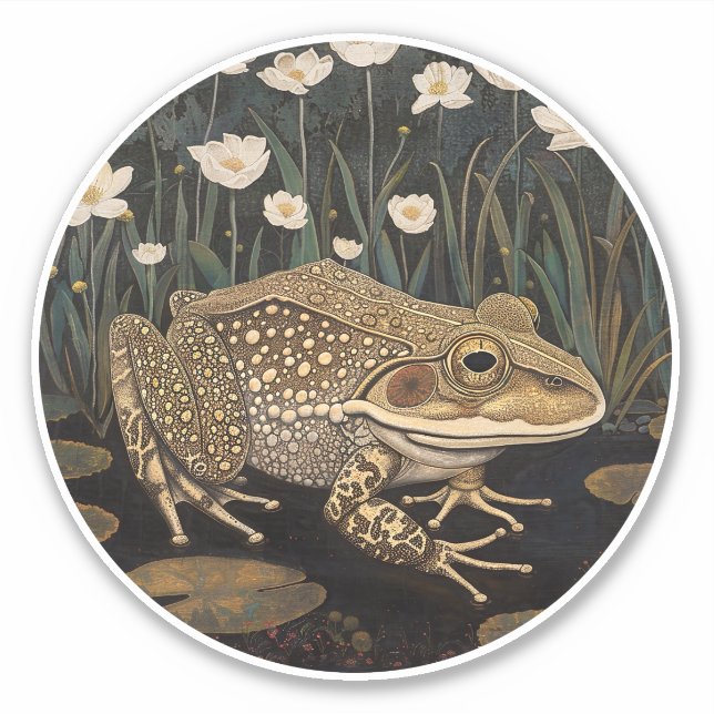 Frog Round Sticker Klistermärken (Framsida)