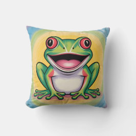 Frog’s Gentle Smile Kudde
