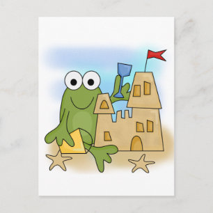 Frog Sand Castle Tshirts och Gifts Vykort