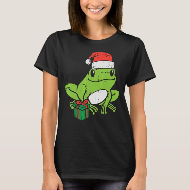 Frog Santa  Animal Christmas Xmas Kids Men Women K T Shirt (Framsida)