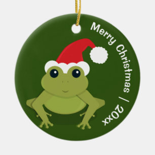 Frog Santa God jul Julgransprydnad Keramik