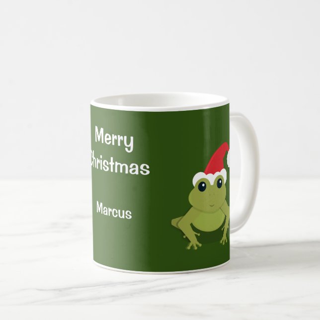 Frog Santa Grönt jul Kaffemugg (Framsida höger)