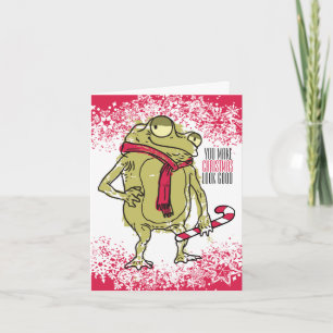 Frog scarf, stickande krona, handgjord under jul helgkort