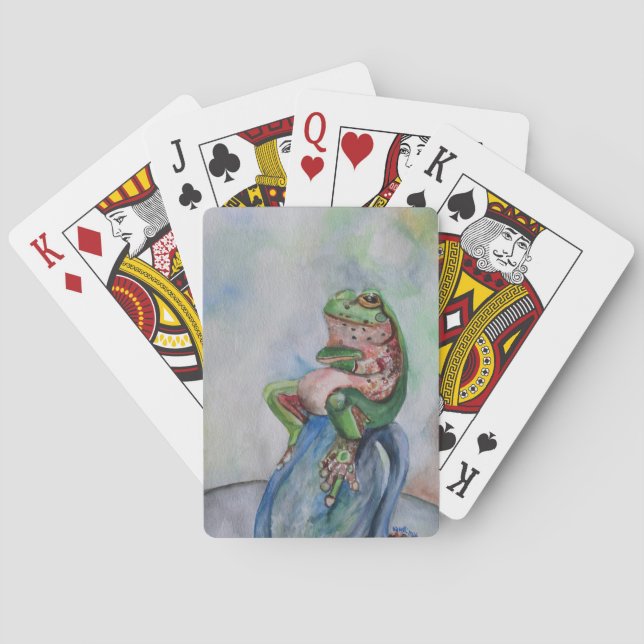 Frog Seed Watercolor Bicycle® Poker Spelkort (Baksidan)