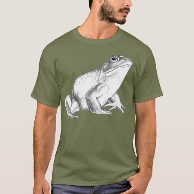 Frog Shirt Bullfrog Art T-shirt Coola Frog Gift (Framsida)