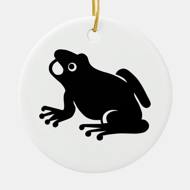 Frog Silhouette Julgransprydnad Keramik (Framsidan)