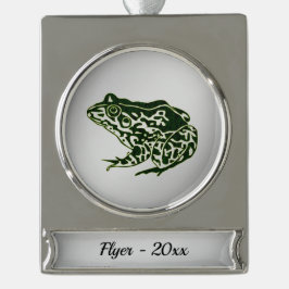 Frog Silver Namn och år Silverfärgad Julgransprydnad
