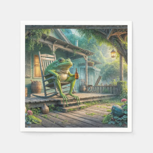 Frog Sitta i en pipstol Pappersservett