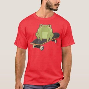 Frog Skateboard Funny Kawaii Toad Spela japanska T Shirt