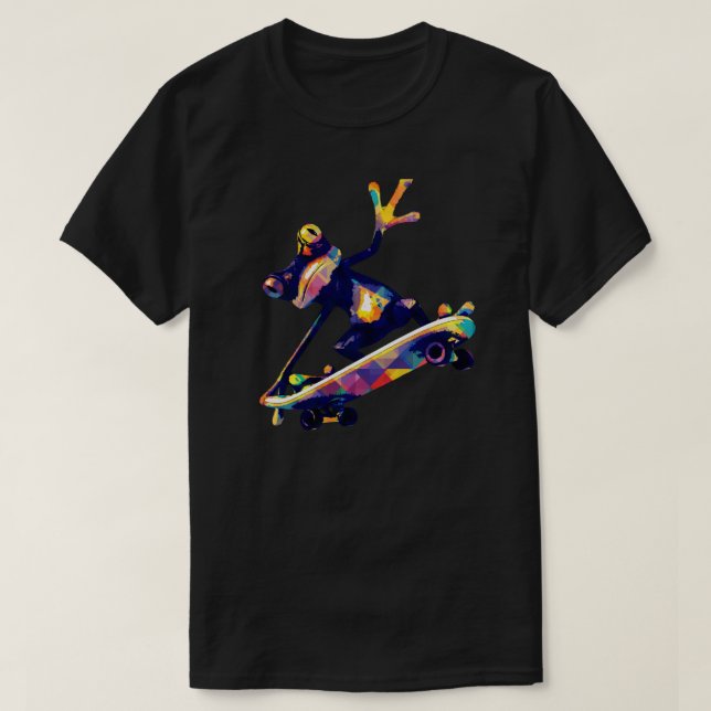 Frog Skateboarding T Shirt (Design framsida)