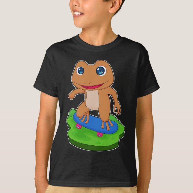 Frog Skater Skateboard-sport T Shirt (Framsida)