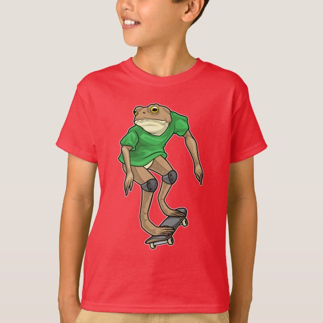 Frog Skater Skateboard T Shirt (Framsida)