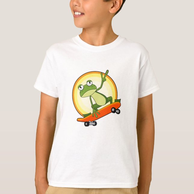 Frog Skater Skateboard T Shirt (Framsida)