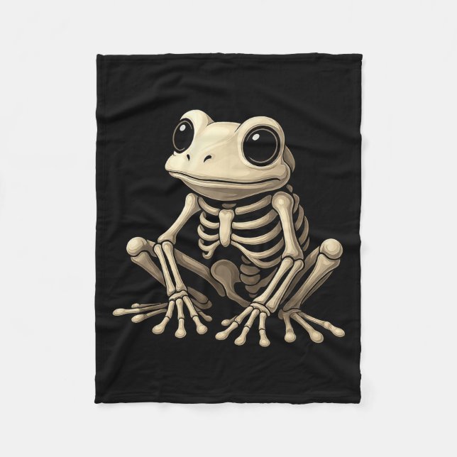 Frog Skeleton Halloween Funny Frog Lover Men Women Fleecefilt (Framsidan)