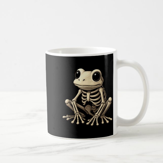 Frog Skeleton Halloween Funny Frog Lover Men Women Kaffemugg (Höger)