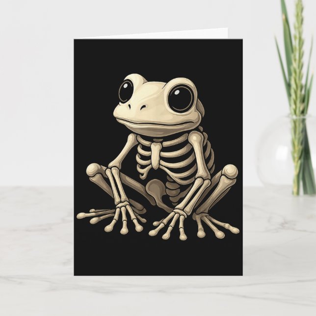 Frog Skeleton Halloween Funny Frog Lover Men Women Kort (Framsida)