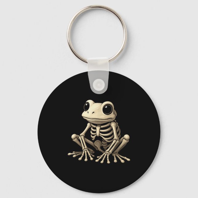 Frog Skeleton Halloween Funny Frog Lover Men Women Nyckelring (Framsida)