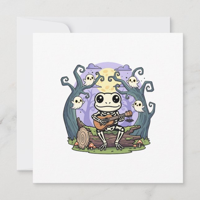 Frog Skeleton Playing Ukulele with Ghosts (Framsida)